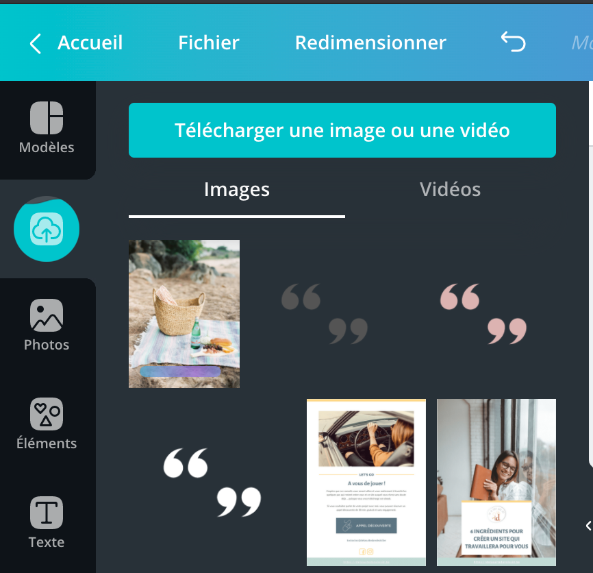 Comment creer une image ronde avec canva : étape 3 télécharger son image